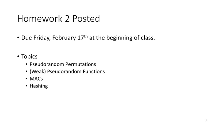 homework 2 posted