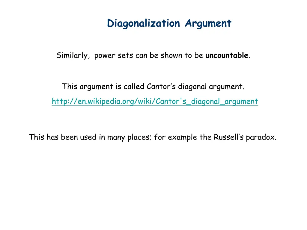 diagonalization argument