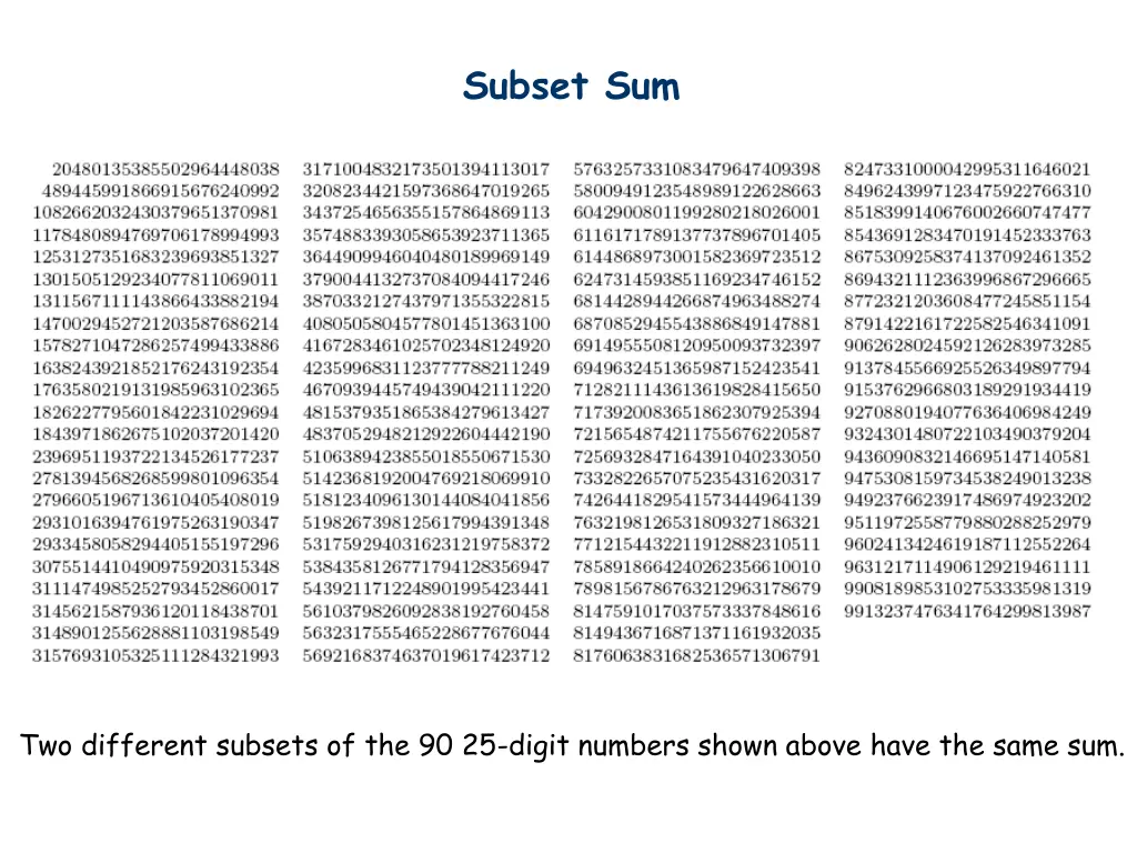 subset sum