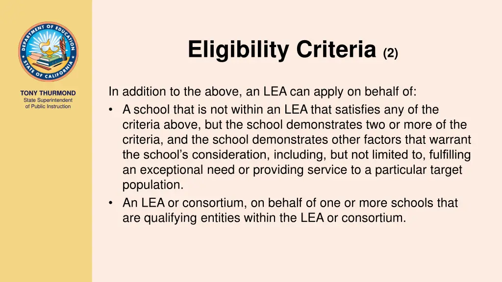 eligibility criteria 2