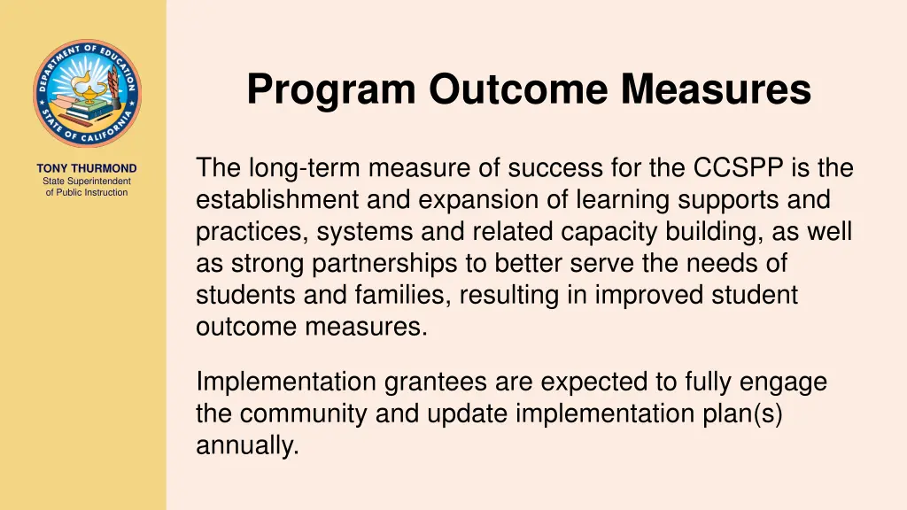 program outcome measures