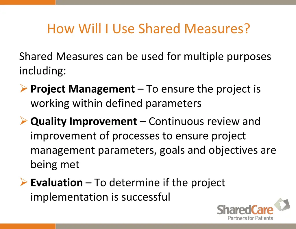how will i use shared measures