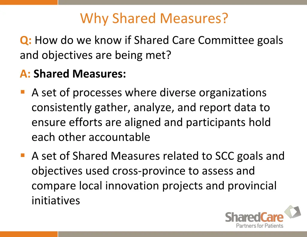 why shared measures