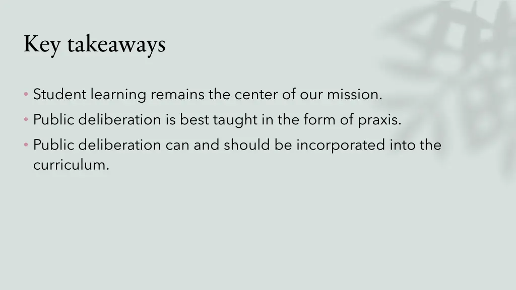 key takeaways