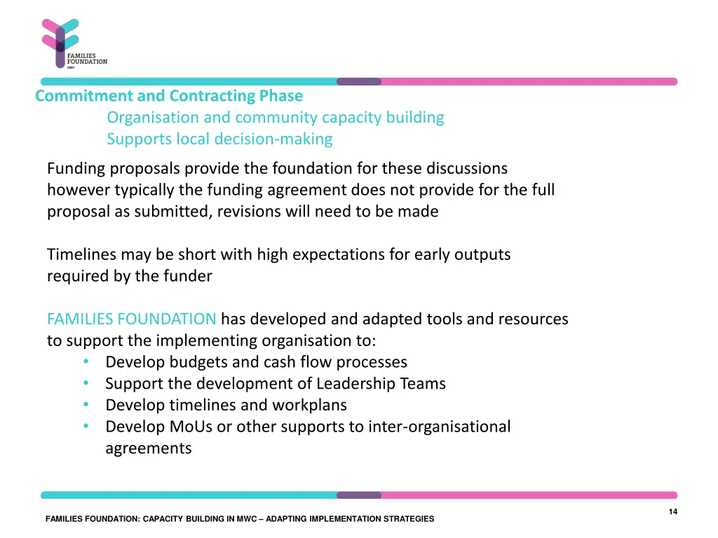 commitment and contracting phase organisation 1