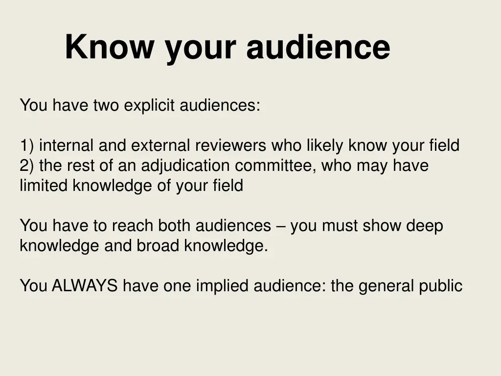know your audience