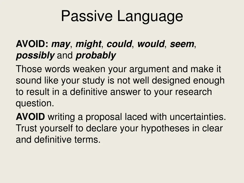 passive language