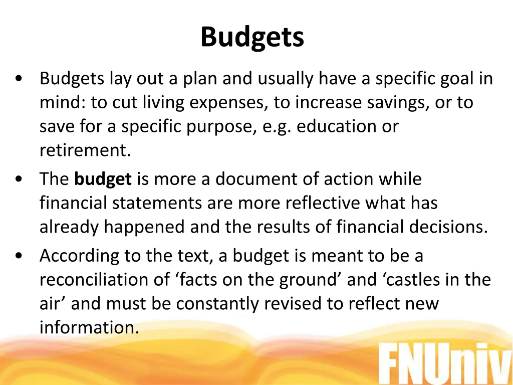 budgets