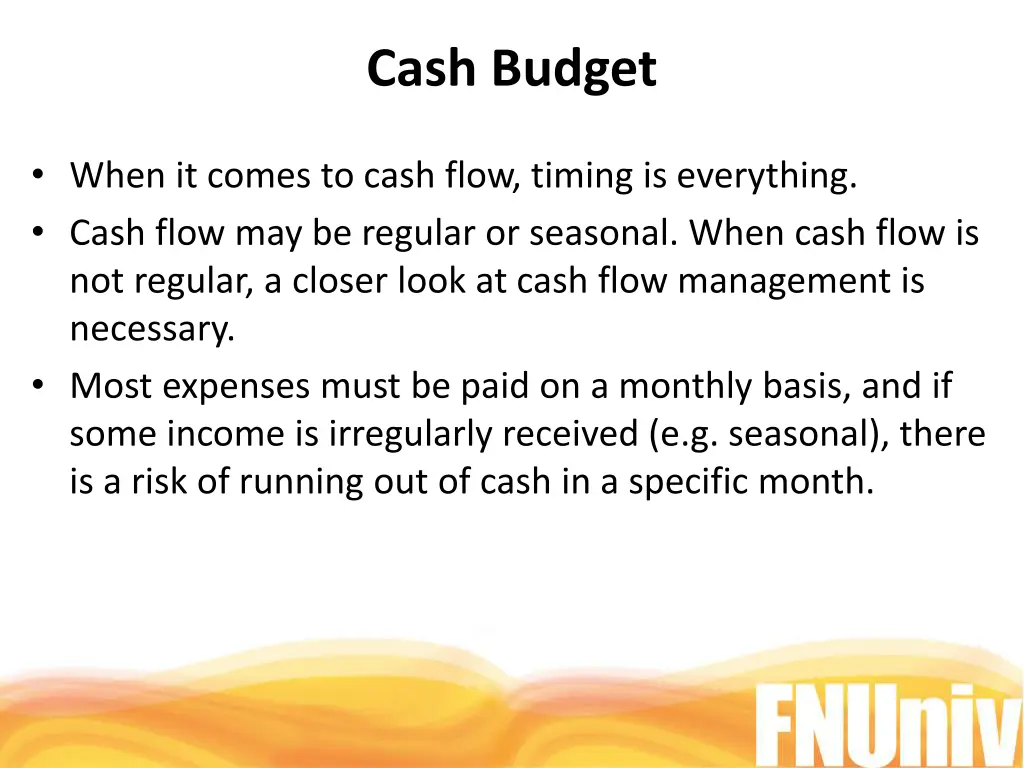 cash budget