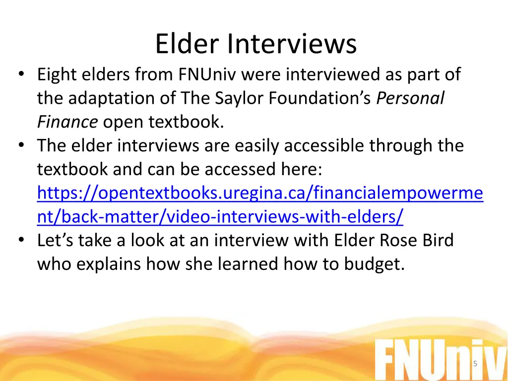 elder interviews