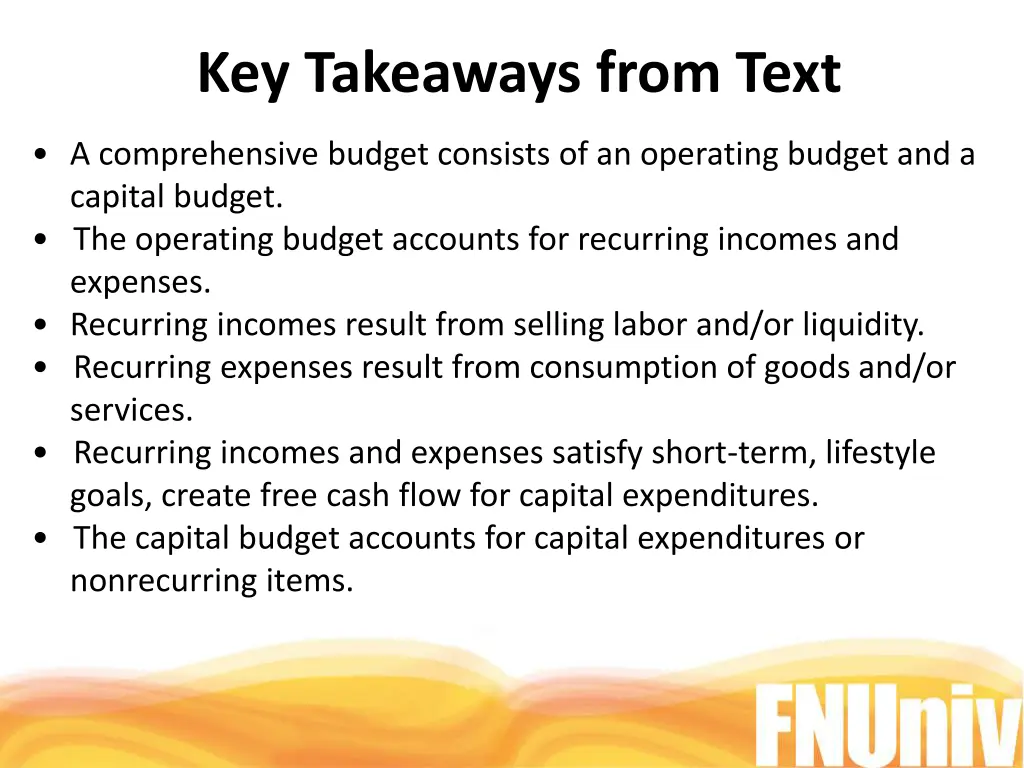 key takeaways from text 1