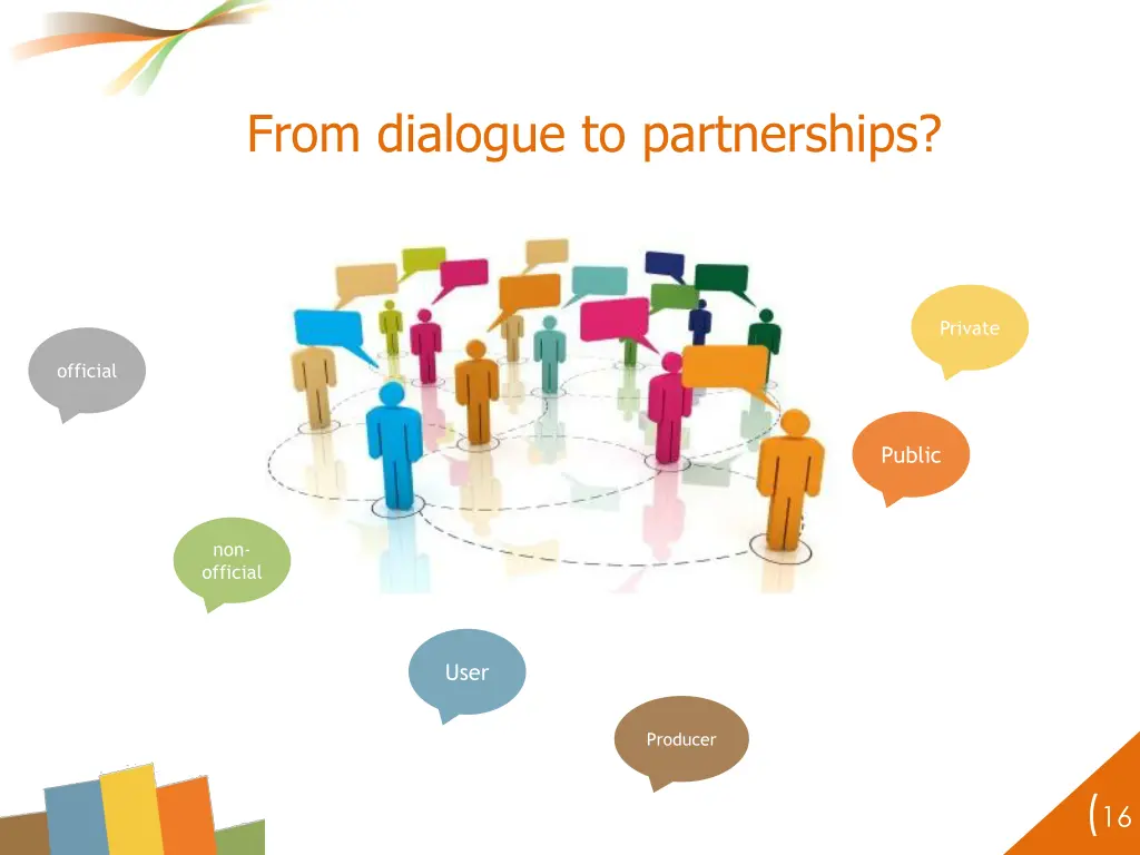 from dialogue to partnerships