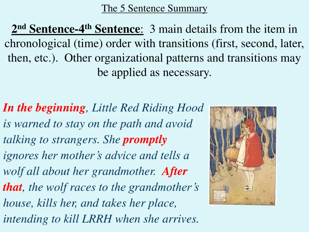 the 5 sentence summary 1