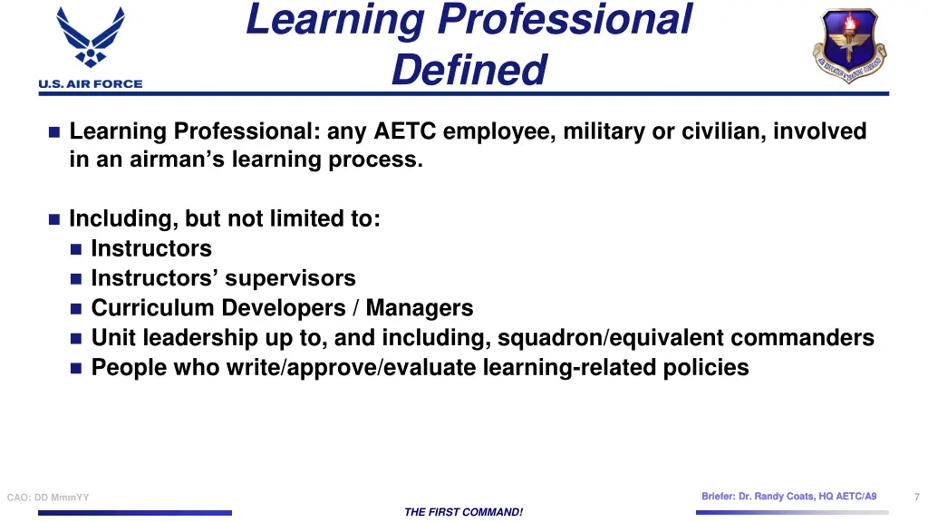 learning professional defined
