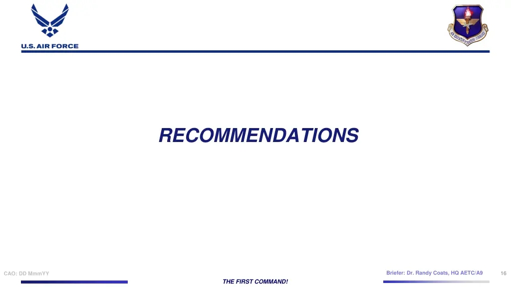 recommendations