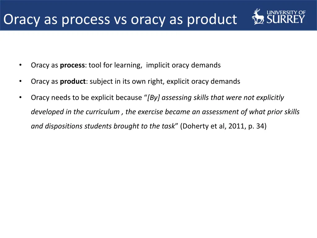 oracy as process vs oracy as product