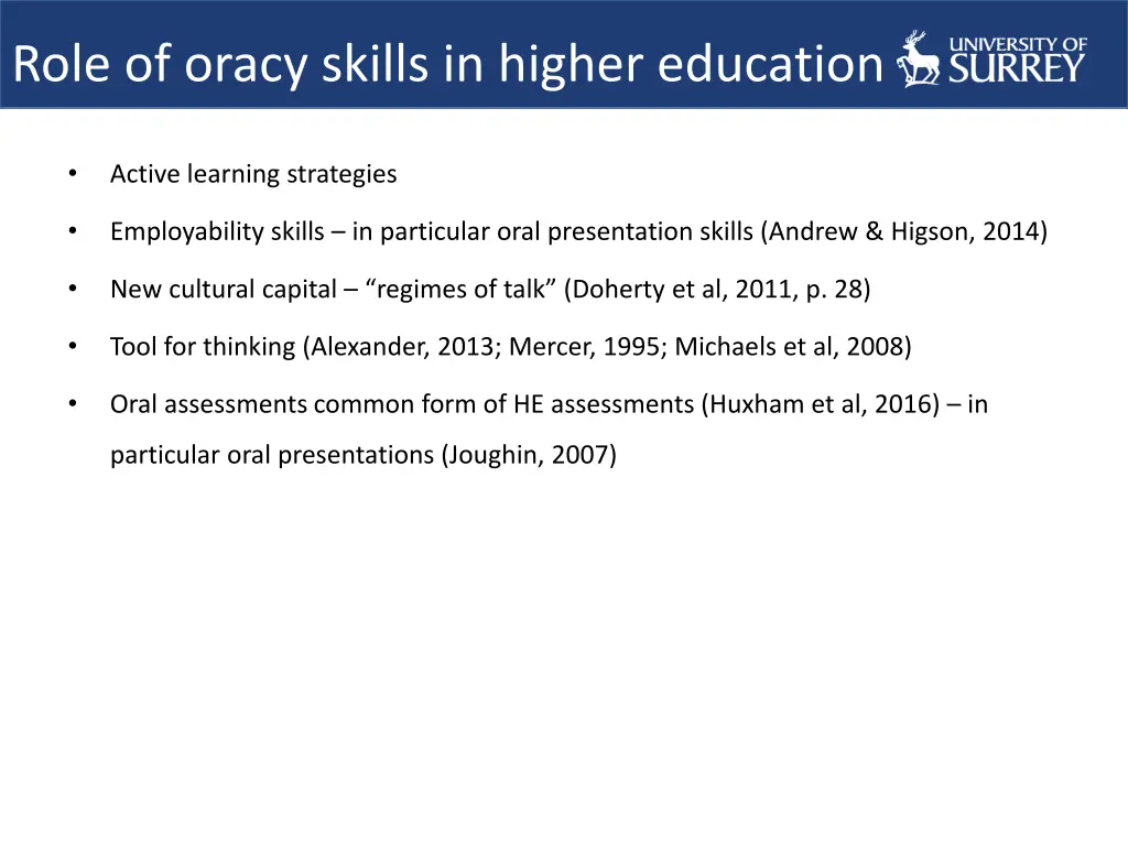 role of oracy skills in higher education
