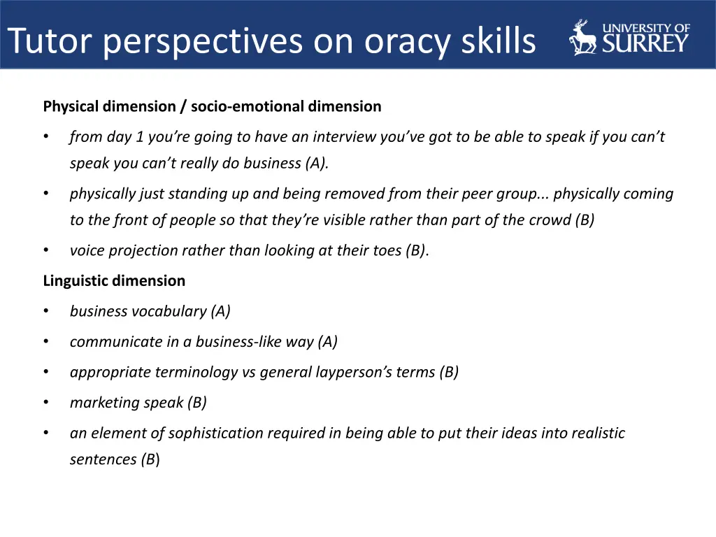 tutor perspectives on oracy skills