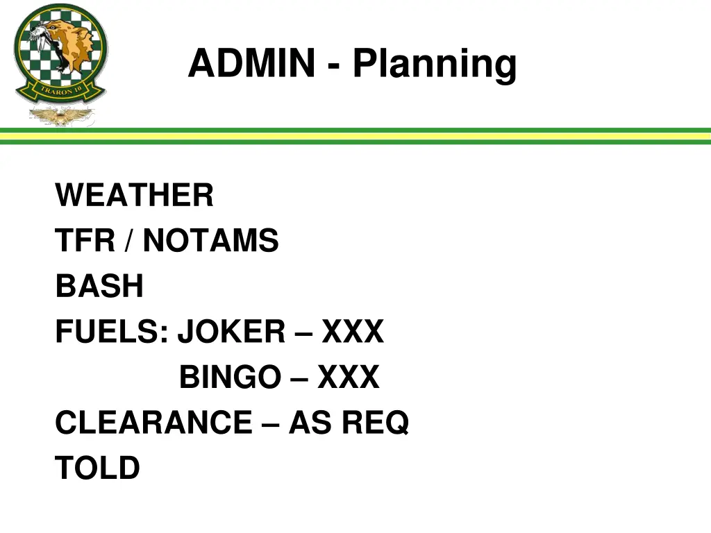 admin planning