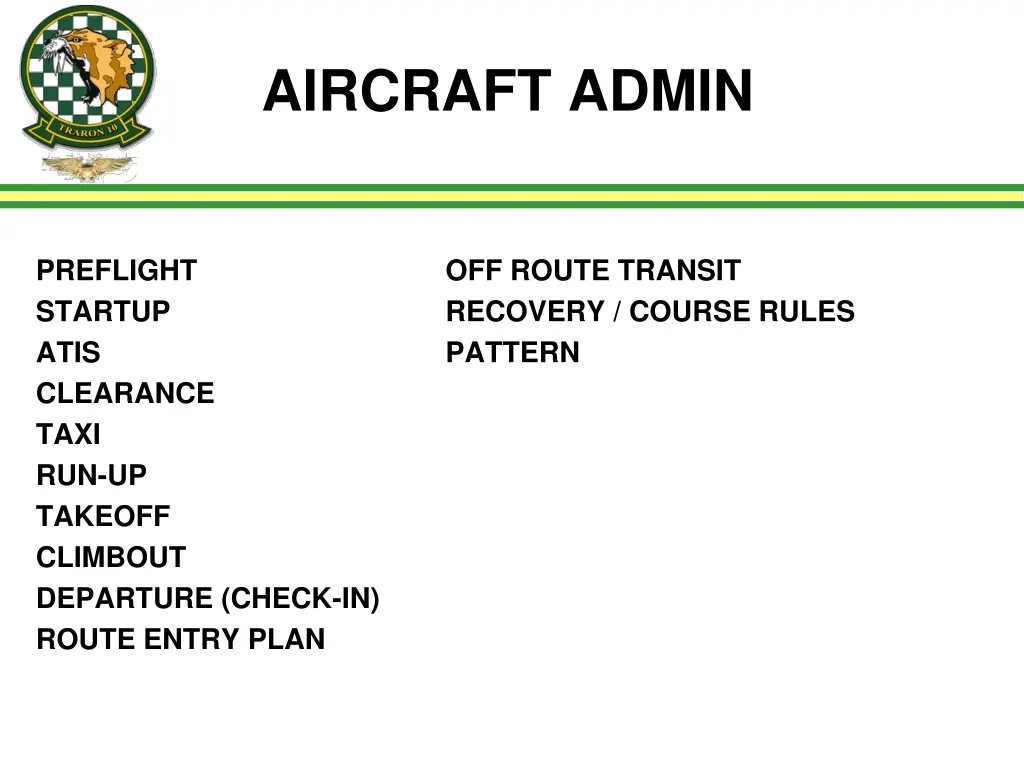 aircraft admin