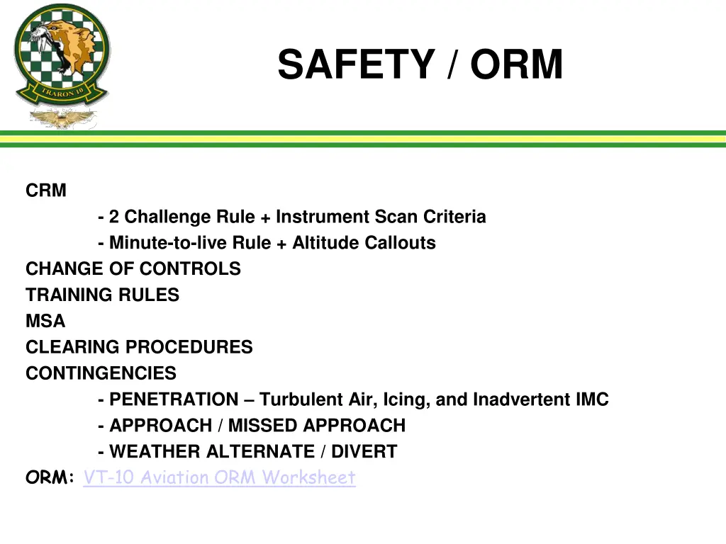 safety orm