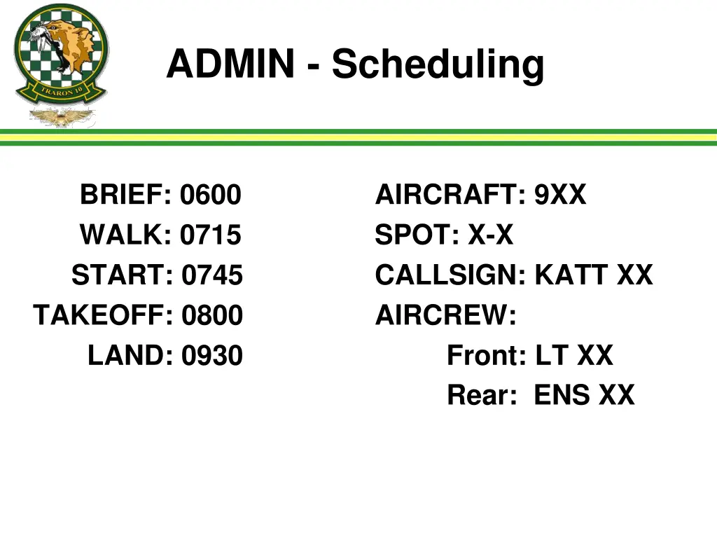 admin scheduling