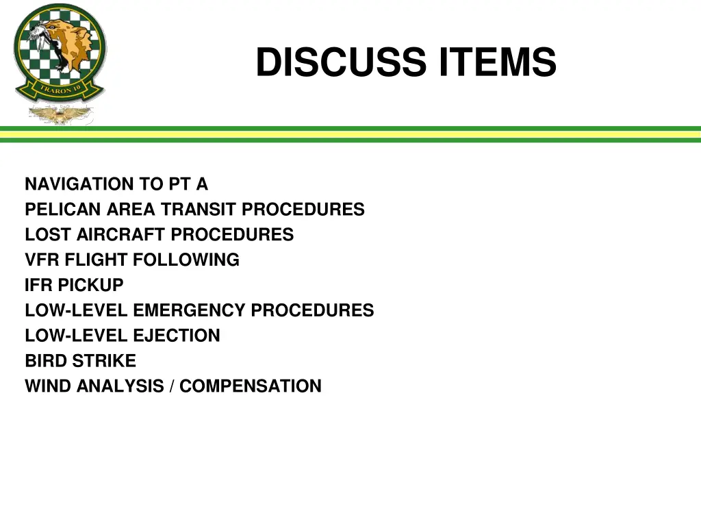 discuss items