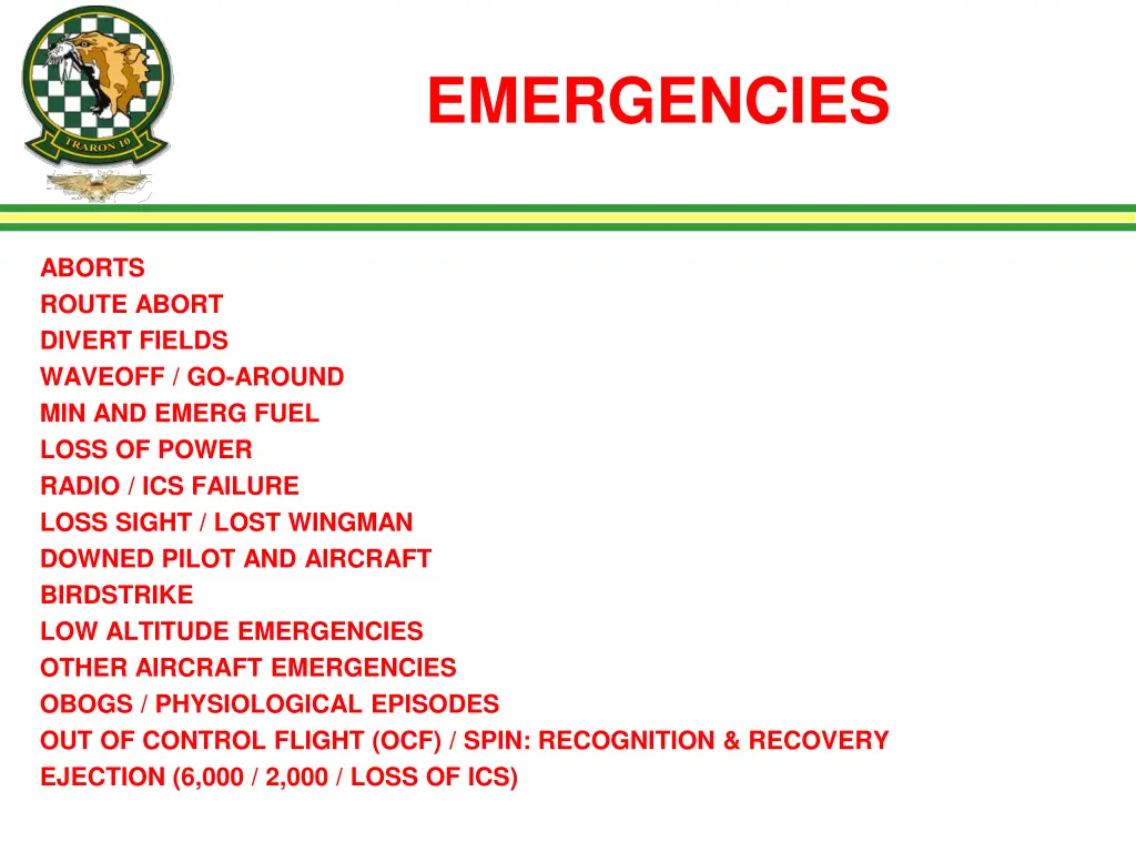 emergencies