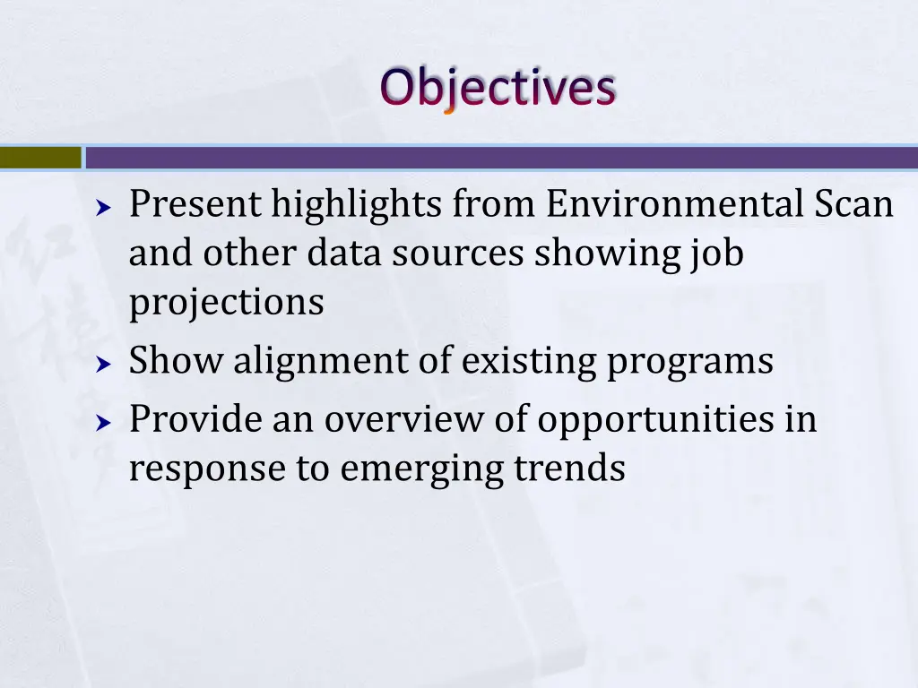 objectives