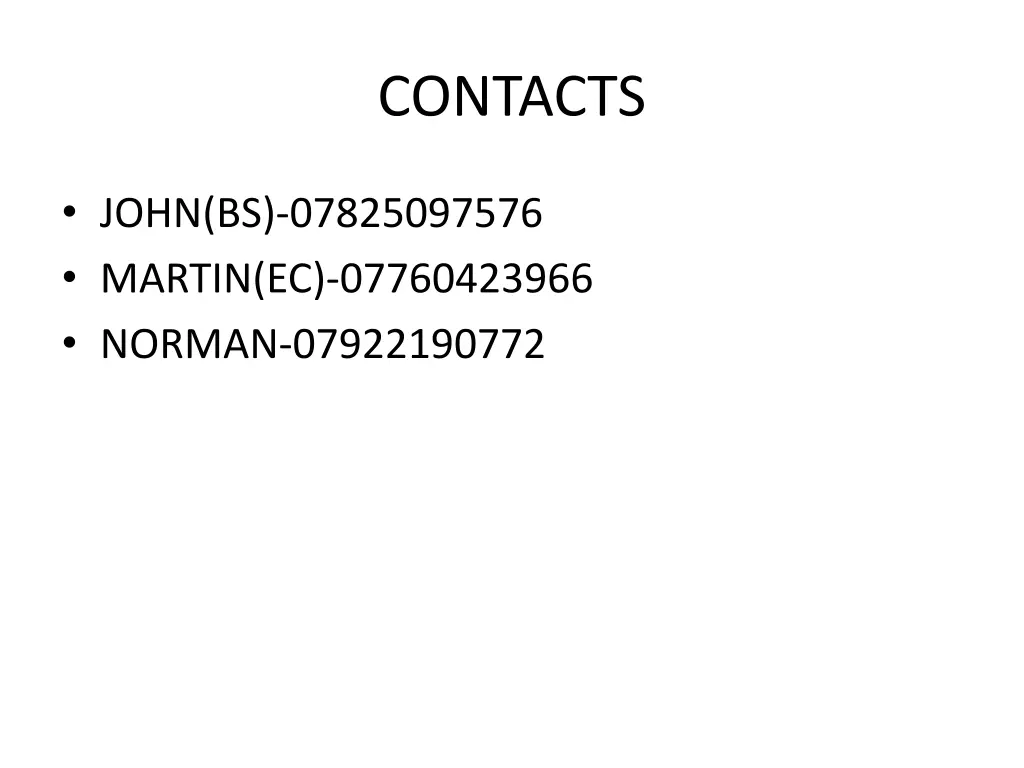 contacts