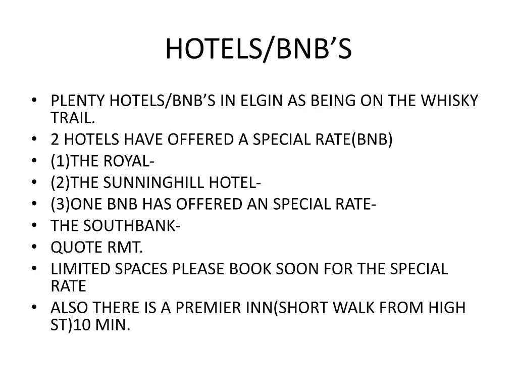 hotels bnb s