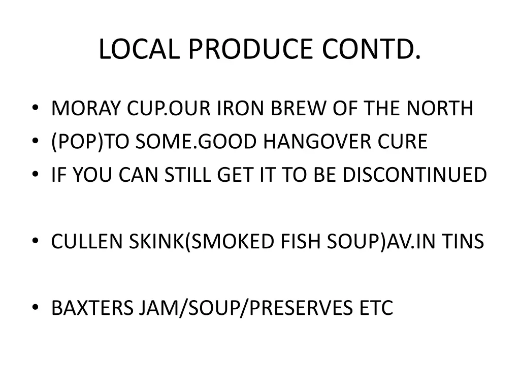 local produce contd