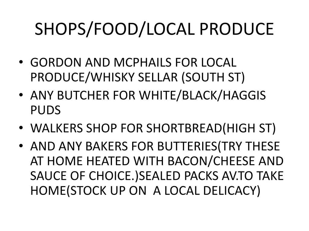 shops food local produce