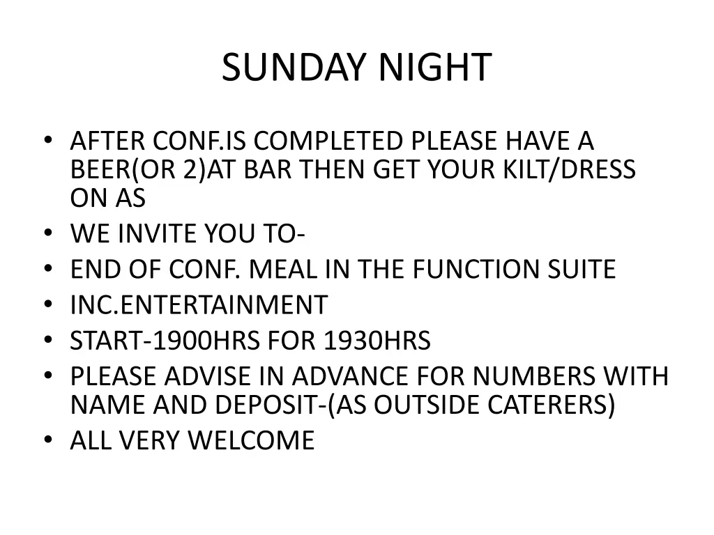 sunday night