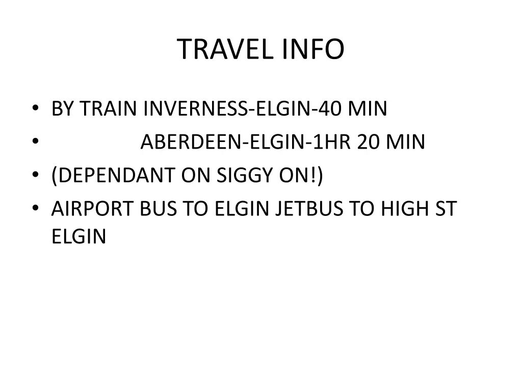 travel info