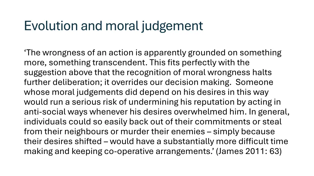 evolution and moral judgement