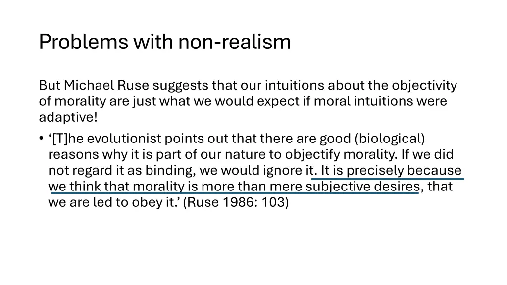problems with non realism 1