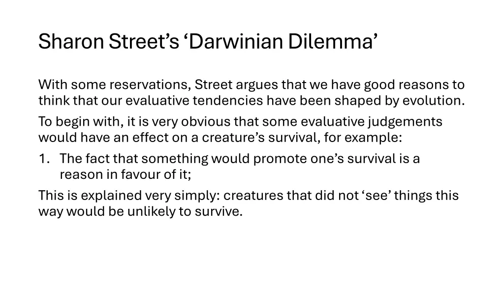 sharon street s darwinian dilemma 2