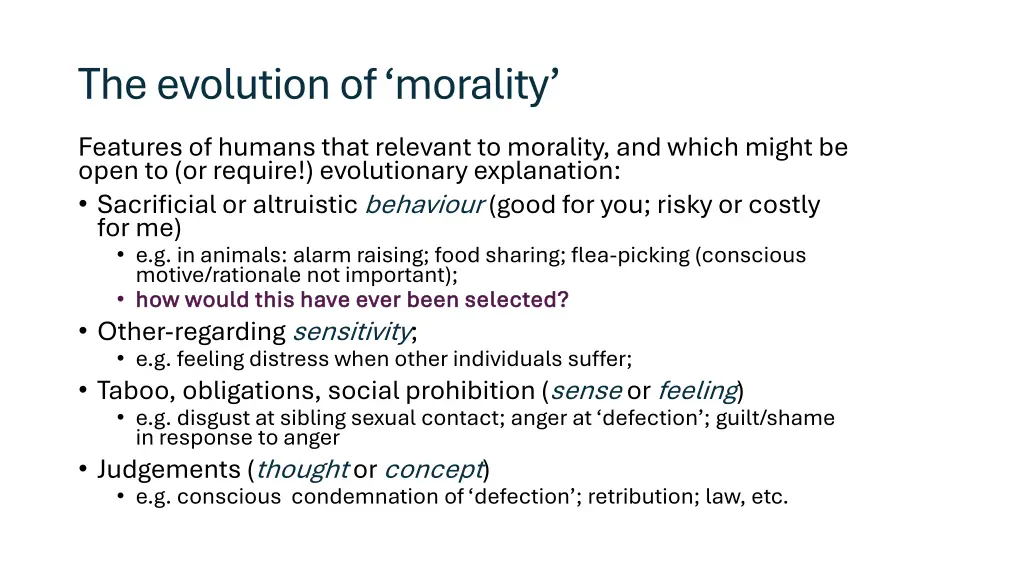the evolution of morality