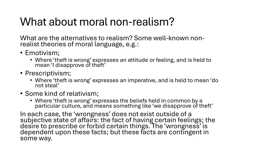 what about moral non realism