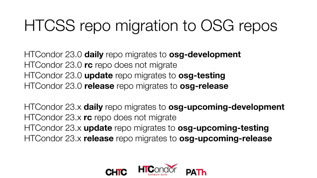 htcss repo migration to osg repos