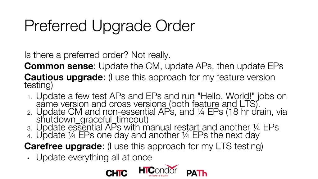 preferred upgrade order