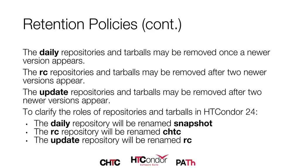 retention policies cont