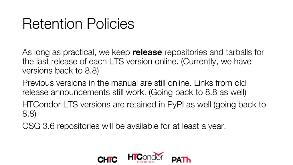 retention policies