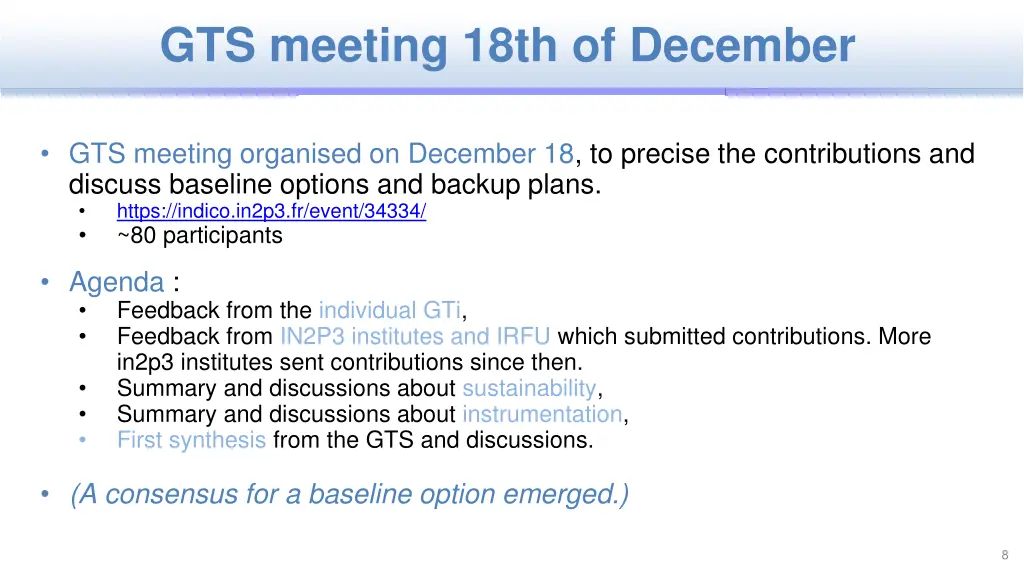 gts meeting 18th of december