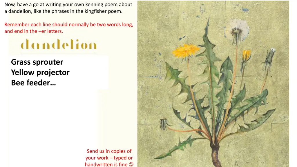 now have a go at writing your own kenning poem