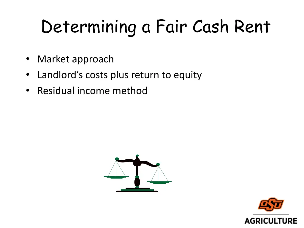 determining a fair cash rent