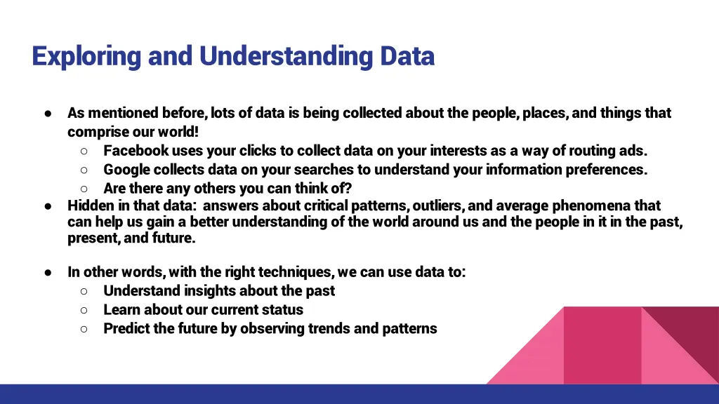 exploring and understanding data