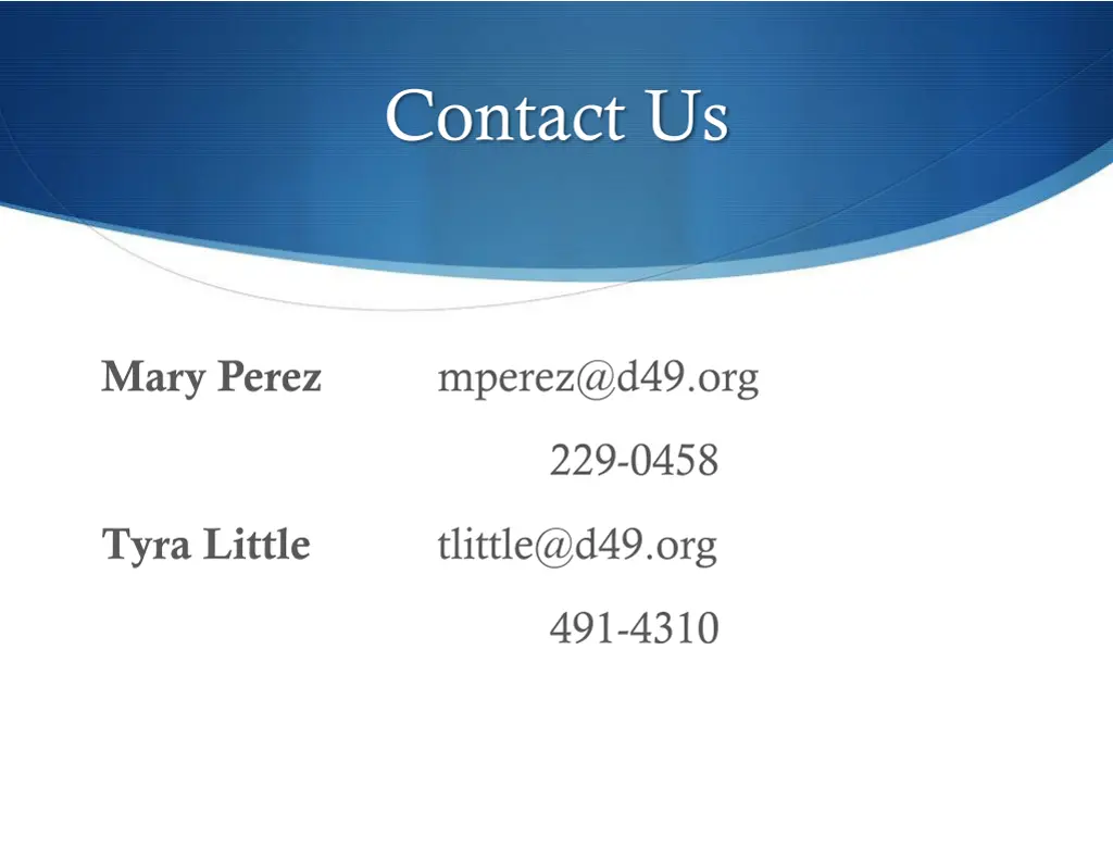 contact us