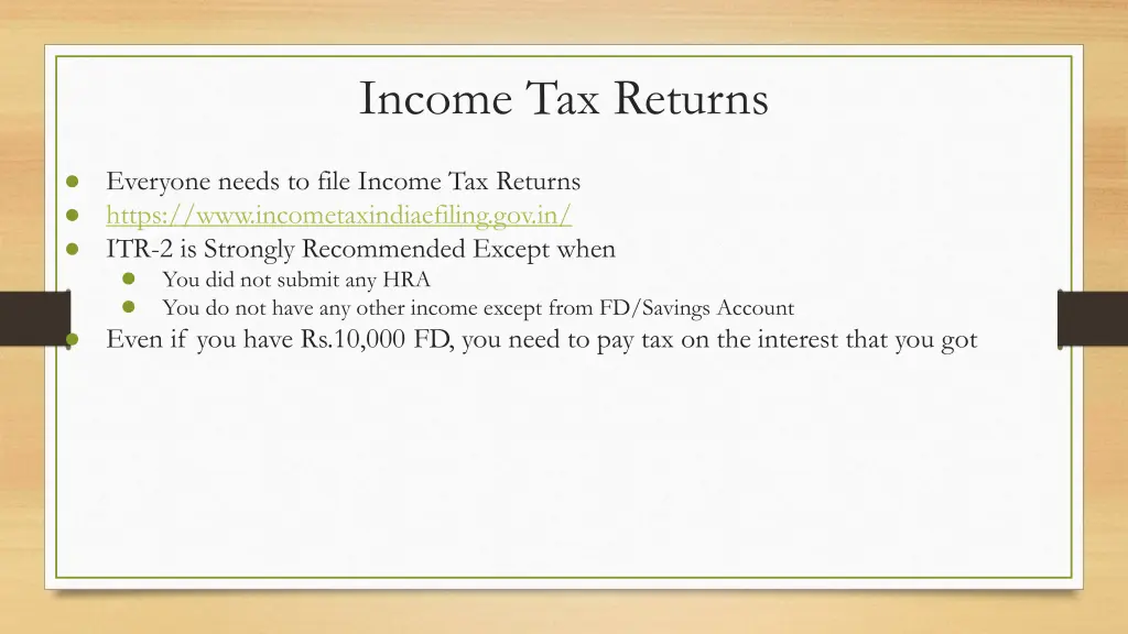 income tax returns